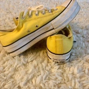 Converse Yellow All Star Lift Low Tops